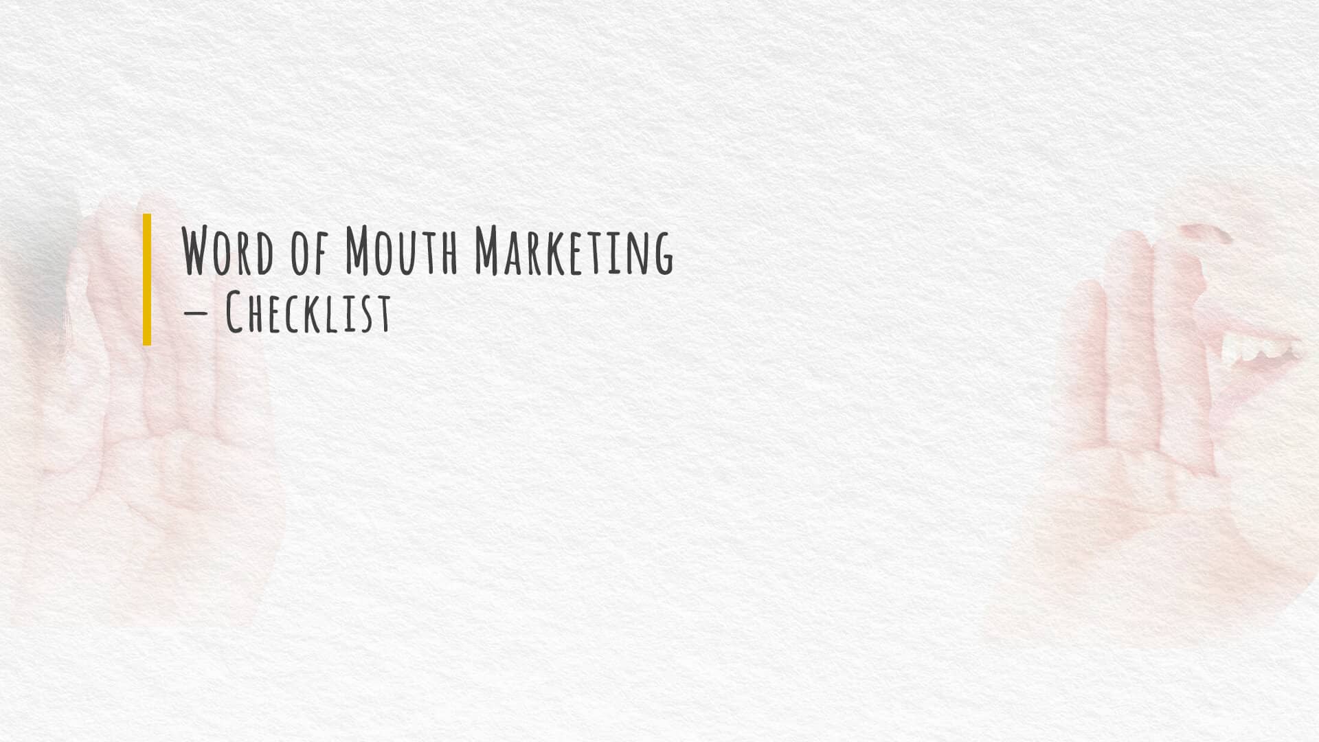 word of mouth marketing checklist